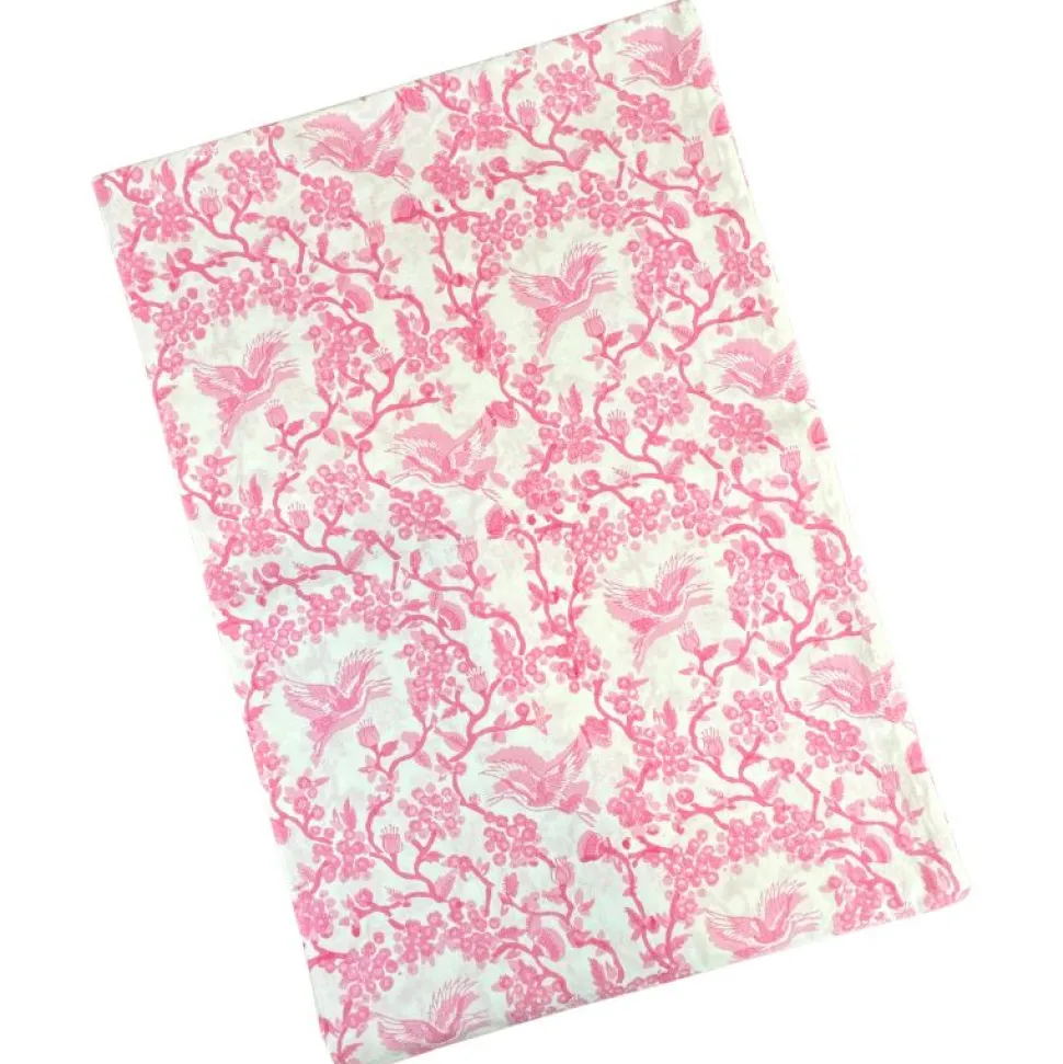 Toile de Jouy Birds Pink Tablecloth