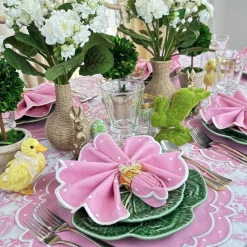 Toile de Jouy Birds Pink Tablecloth