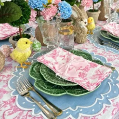 Toile de Jouy Birds Pink Tablecloth