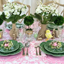 Toile de Jouy Birds Pink Tablecloth