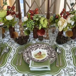 Toile de Jouy Birds Tablecloth in Sage