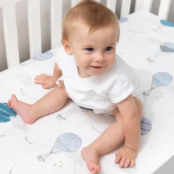 Touch The Sky Crib Sheet in Blue