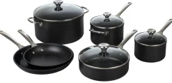 Toughened Nonstick PRO 10-Piece Set (8" Fry Pan, 11" Fry Pan, 2 qt. Saucepan w/Lid, 3 qt. Saucepan w/Lid, 3 1/2 qt. Saute Pan w/Lid, 6 1/3 qt. Stockpot w/Lid)