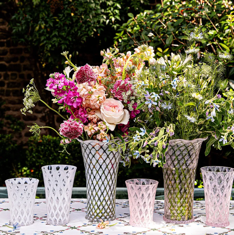 Trellis 9" Flared Vase in Blush