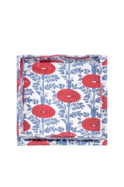 Trinket Cocktail Napkin Tray in Araminta Blockprint