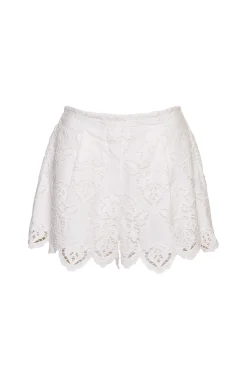 Trish Shorts in White Embroidered Eyelet