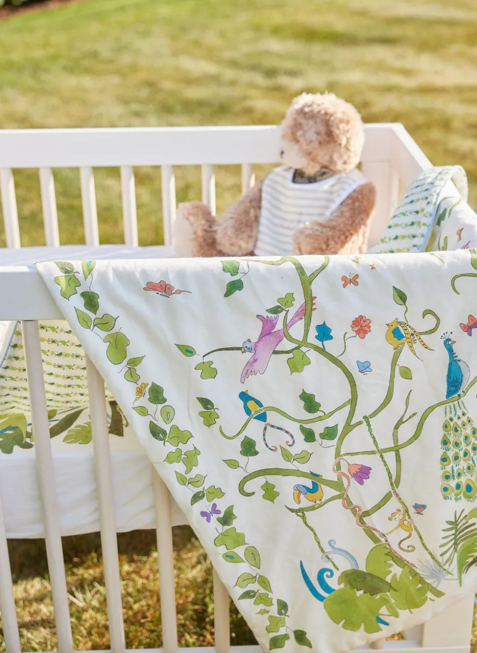 Tropical Chinoiserie Crib Quilt