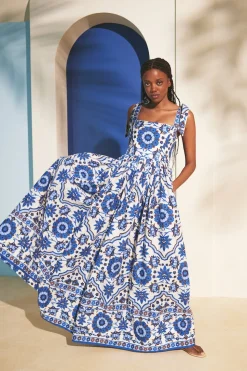 Tula Maxi Dress in Mystic Blue