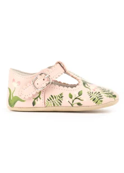 Tulip & Fern Hand-Painted Baby Shoes
