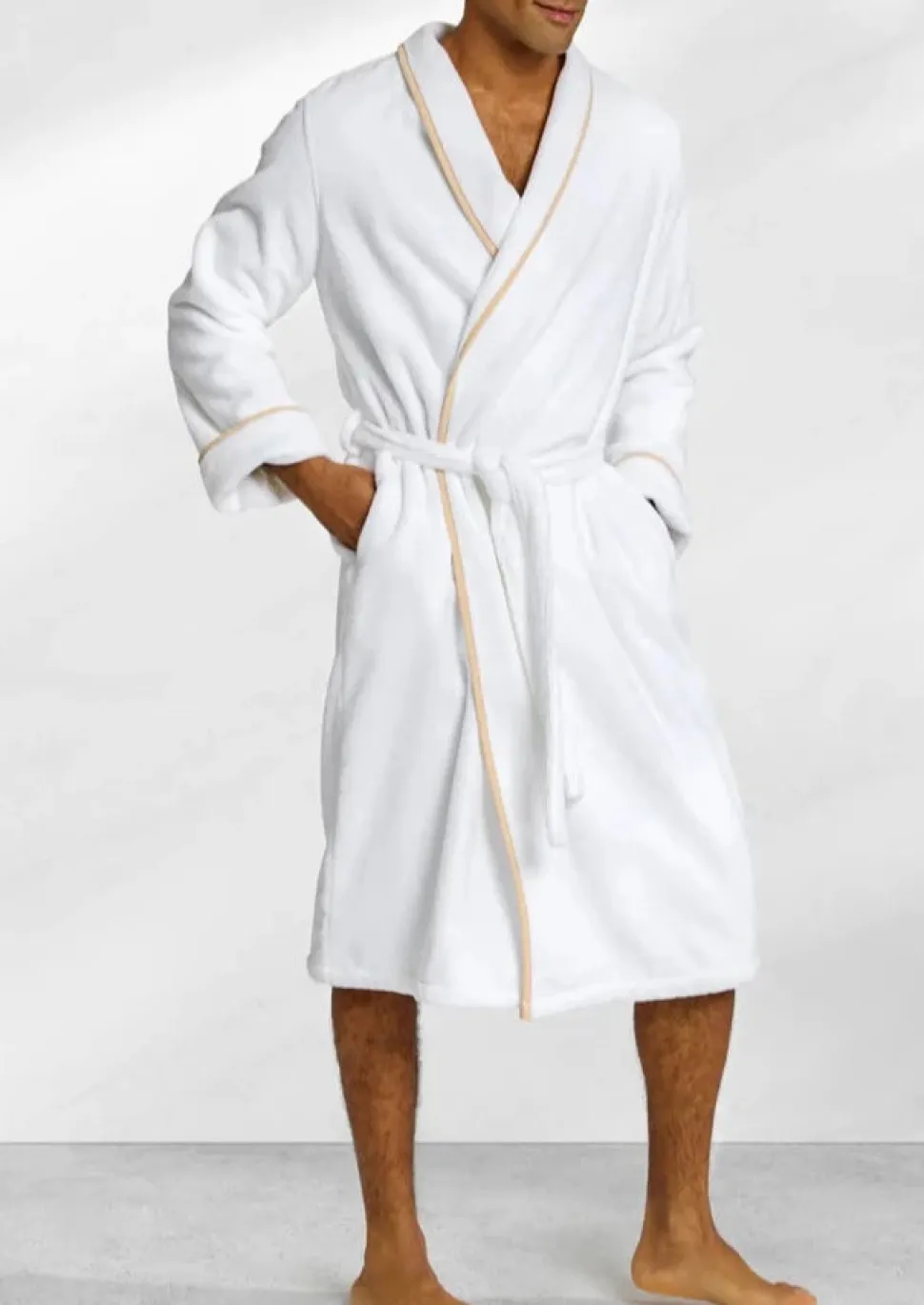 Turkish Plush with Piping Bathrobe