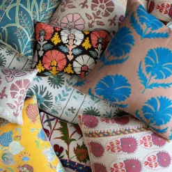 Turquoise Daisy Suzani Pillow