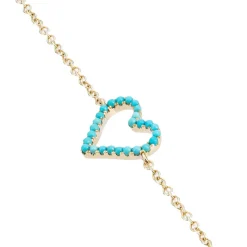 Turquoise Heart Charm Bracelet