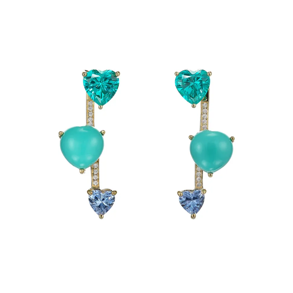 Turquoise Heart Pendulum Earrings