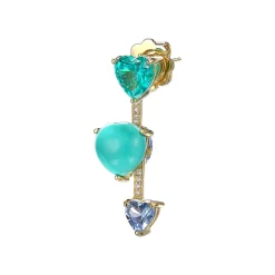 Turquoise Heart Pendulum Earrings