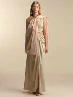 Twist Capelet in Pale Peach