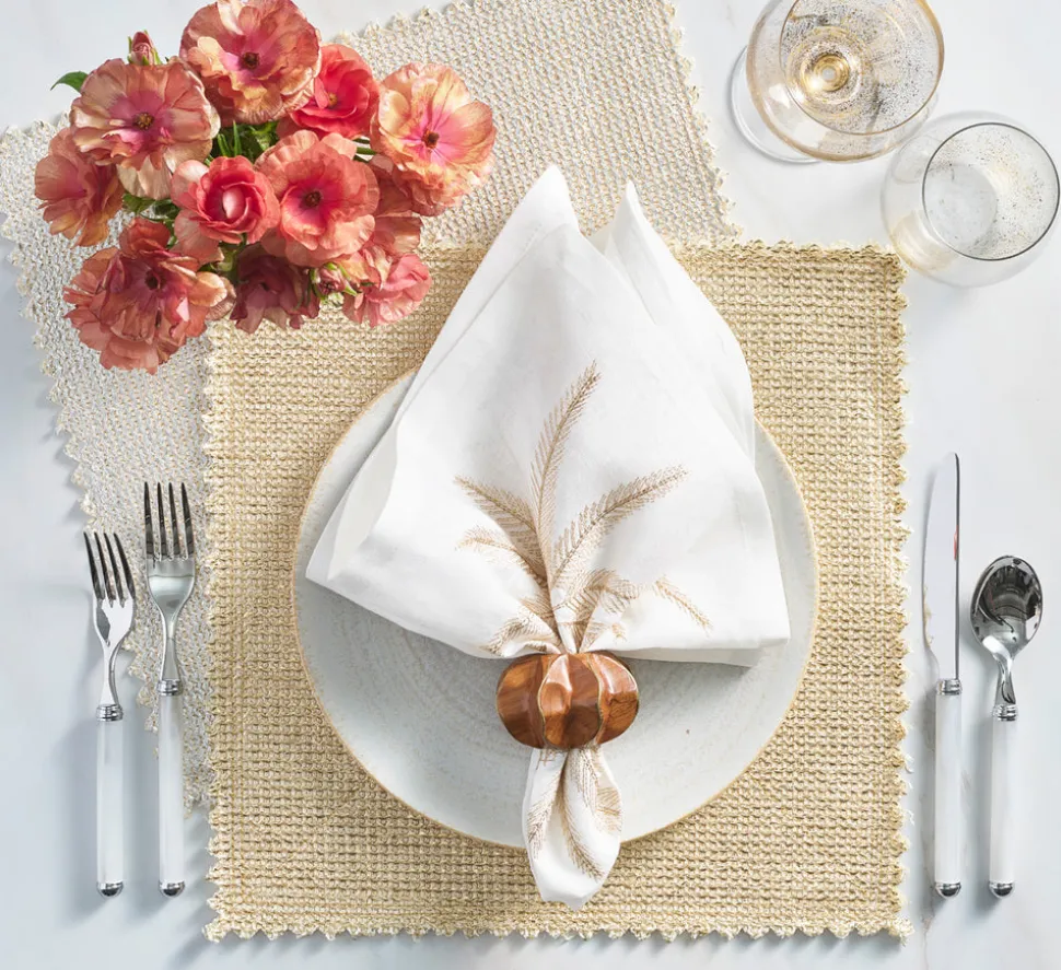 Twist Napkin Ring in Brown & Gold, Set of 4
