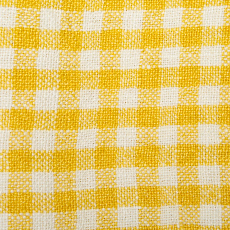 Two-Tone Gingham Napkins in Natural & Aqua, Set of 4
