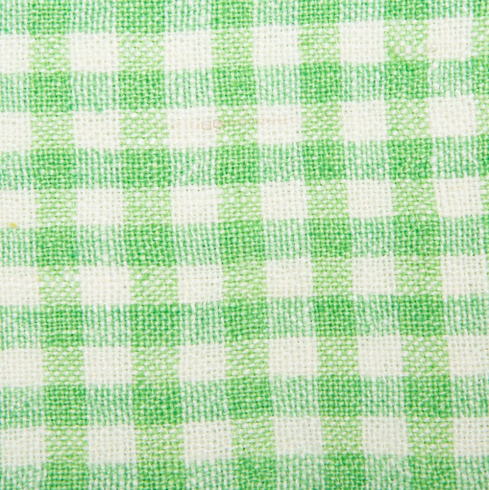 Two-Tone Gingham Napkins in Natural & Aqua, Set of 4