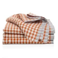 Two-Tone Gingham Napkins in Natural & Aqua, Set of 4