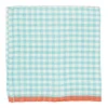Two-Tone Gingham Napkins in Aqua & Orange, Set of 4