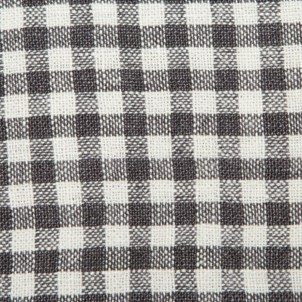 Two-Tone Gingham Towels in Natural & Aqua, Set of 2