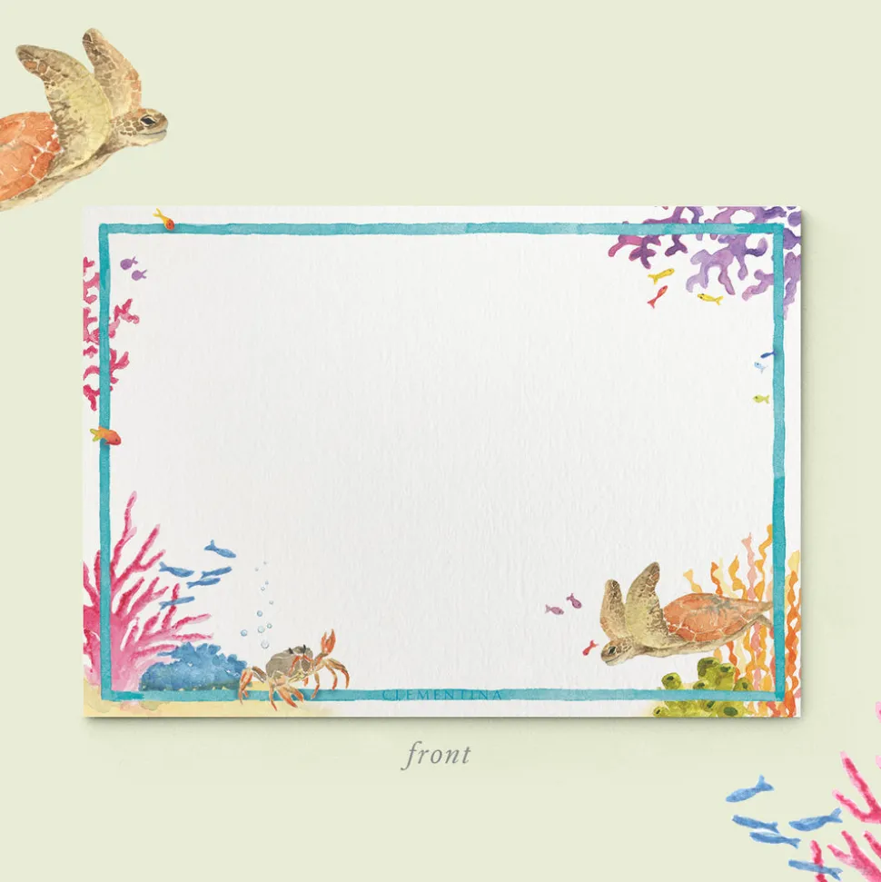 Under The Sea Stationery Cards, Personalized Set of 50