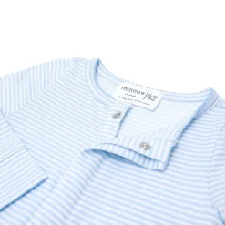 Unisex Powder Blue Stripe Pima Footie