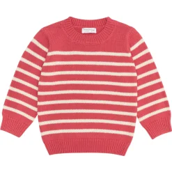 Unisex Red and Cream Stripe Knit Sweater