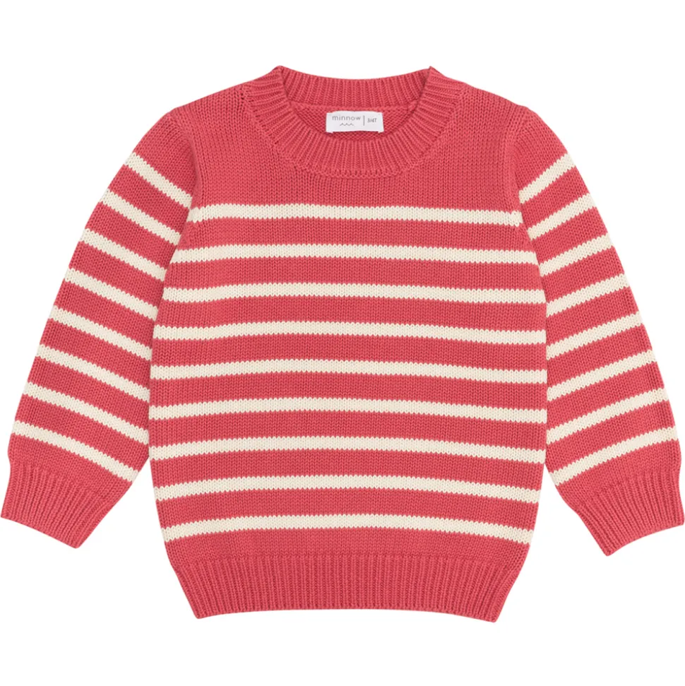 Unisex Red and Cream Stripe Knit Sweater