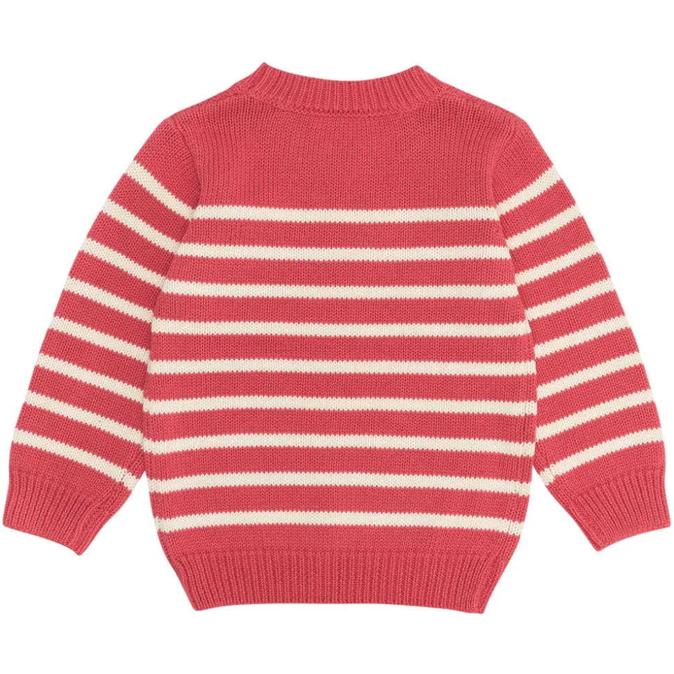 Unisex Red and Cream Stripe Knit Sweater