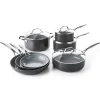 Valencia Collection Cookware 11-Piece Set in Black