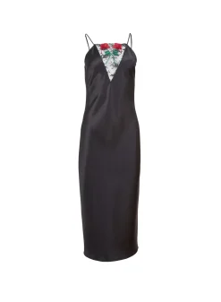 Vampire Rose Embroidery Slip Dress