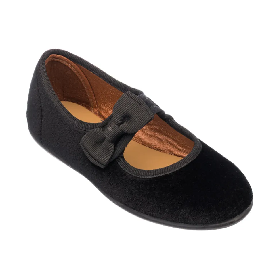 Velvet Bow Mary Jane in Black