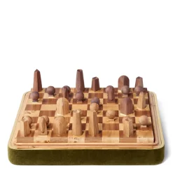 Velvet Chess Set in Moss