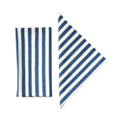 Vera Stripe Napkins in Blue, Set of 2