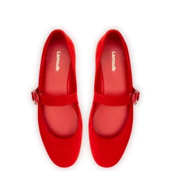 Verona Ballet Flat In Scarlet Suede