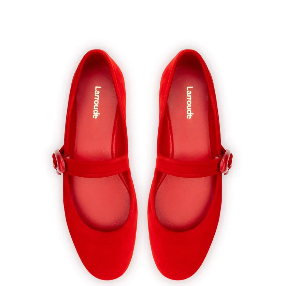 Verona Ballet Flat In Scarlet Suede