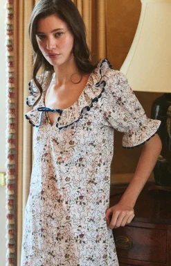Victoria Dress in Fleur Bleue