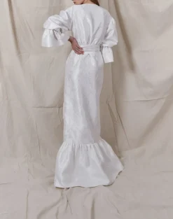 Victoria Silk Floral Jacquard Gown