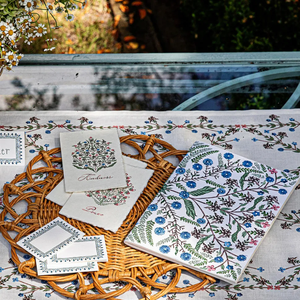 Villa Seville Embroidered 7" x 10" Paper Journal in Chambray