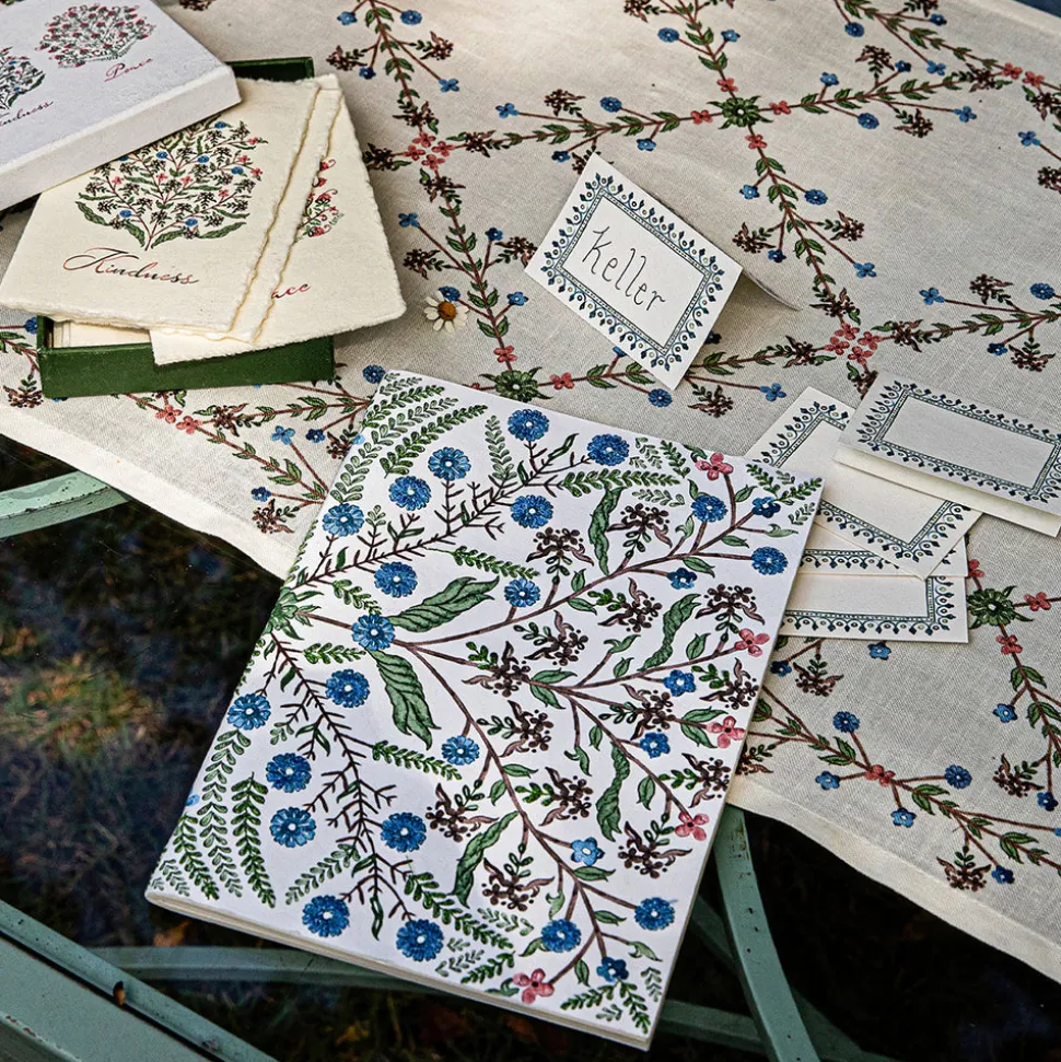 Villa Seville Embroidered 7" x 10" Paper Journal in Chambray