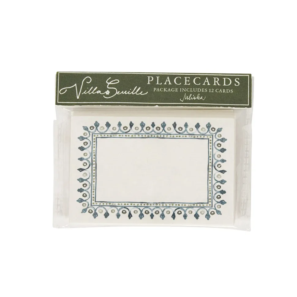 Villa Seville Place Card, Set of 12 in Chambray