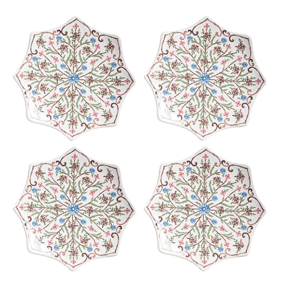 Villa Seville Scalloped Side/Cocktail Plate in Chambray, Set of 4