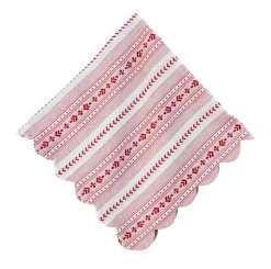 Villa Stripe Napkin in Ruby