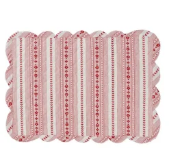 Villa Stripe Quilted Placemat in Ruby