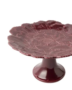 Vine Leaf Cake Stand in Burgundy