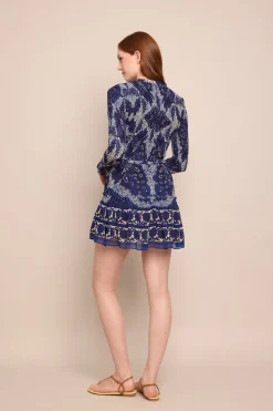 Viola Dress in Scrollwork Ink