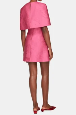 Virginie Cape In Hot Pink Embossed Cloque