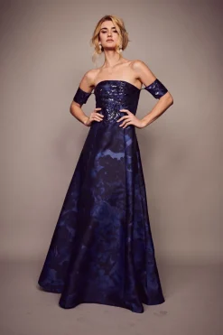 Vivien Gown in Deep Ocean Bouquet