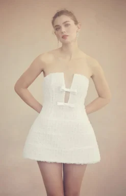 Vivienne Dress in White Smocked Tulle